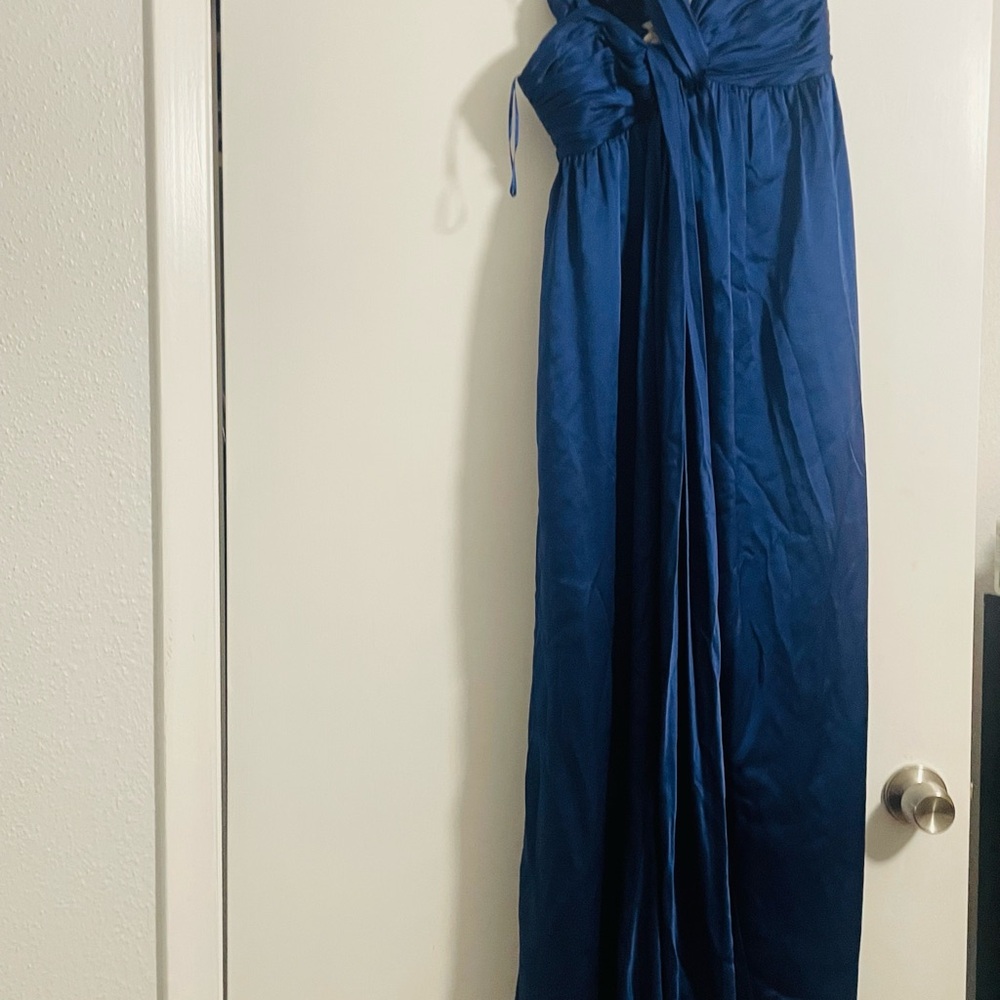 Moschino Chic one shoulder Blue 100% Silk Evening gown